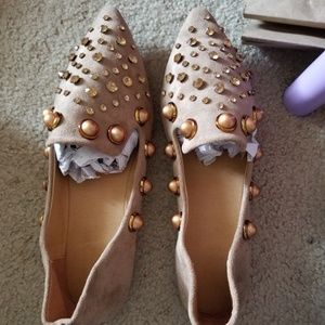 Faux pearl flats